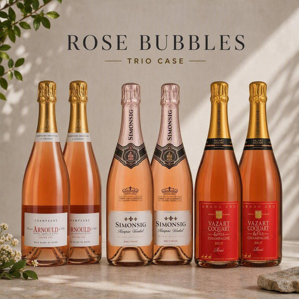 Rosé Bubbles Trio Case