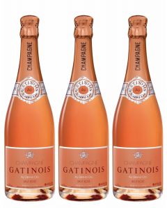 Gatinois Grand Cru Rose Brut, Champagne, France NV (3 bottle bundle)